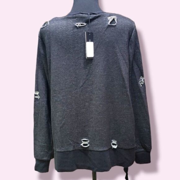 ROMEO + juliet | distressed black sweatshirt | various sizes - Picture 8 of 11